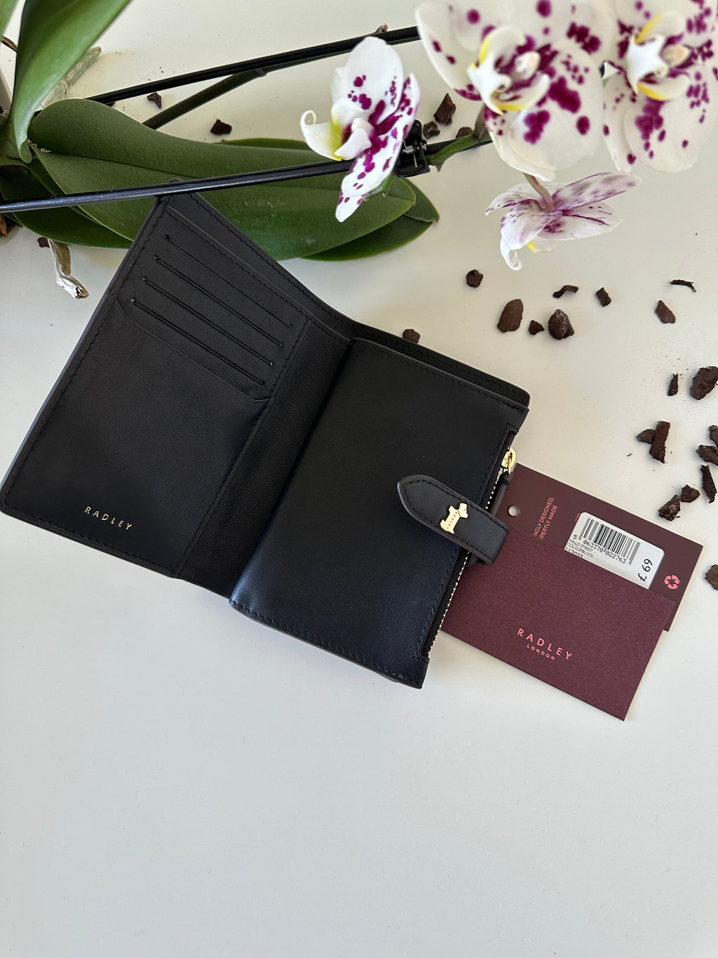 Radley Willis Street Colourblock Black & Mustard Medium Leather