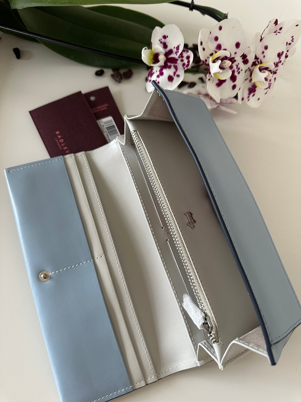 Radley Heritage Border Large Leather Light Blue
