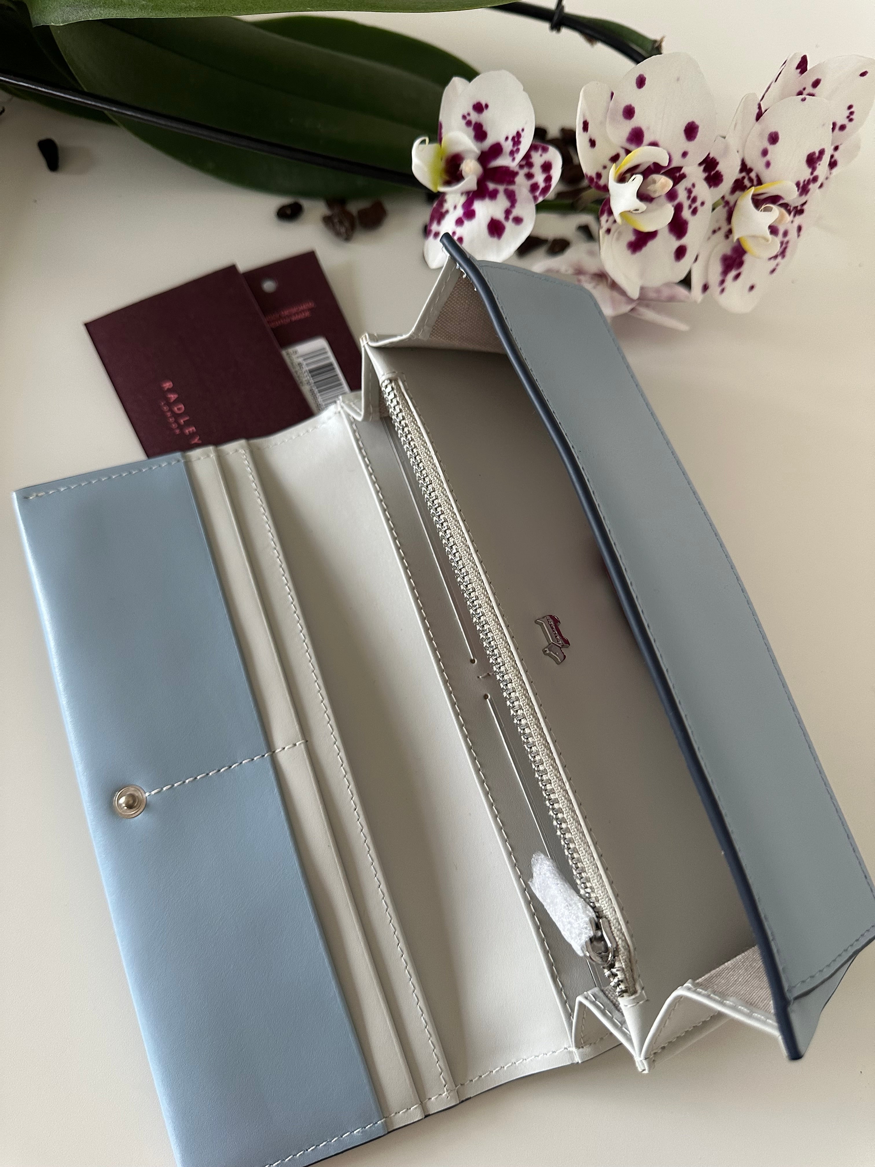 Radley Heritage Border Large Leather Light Blue