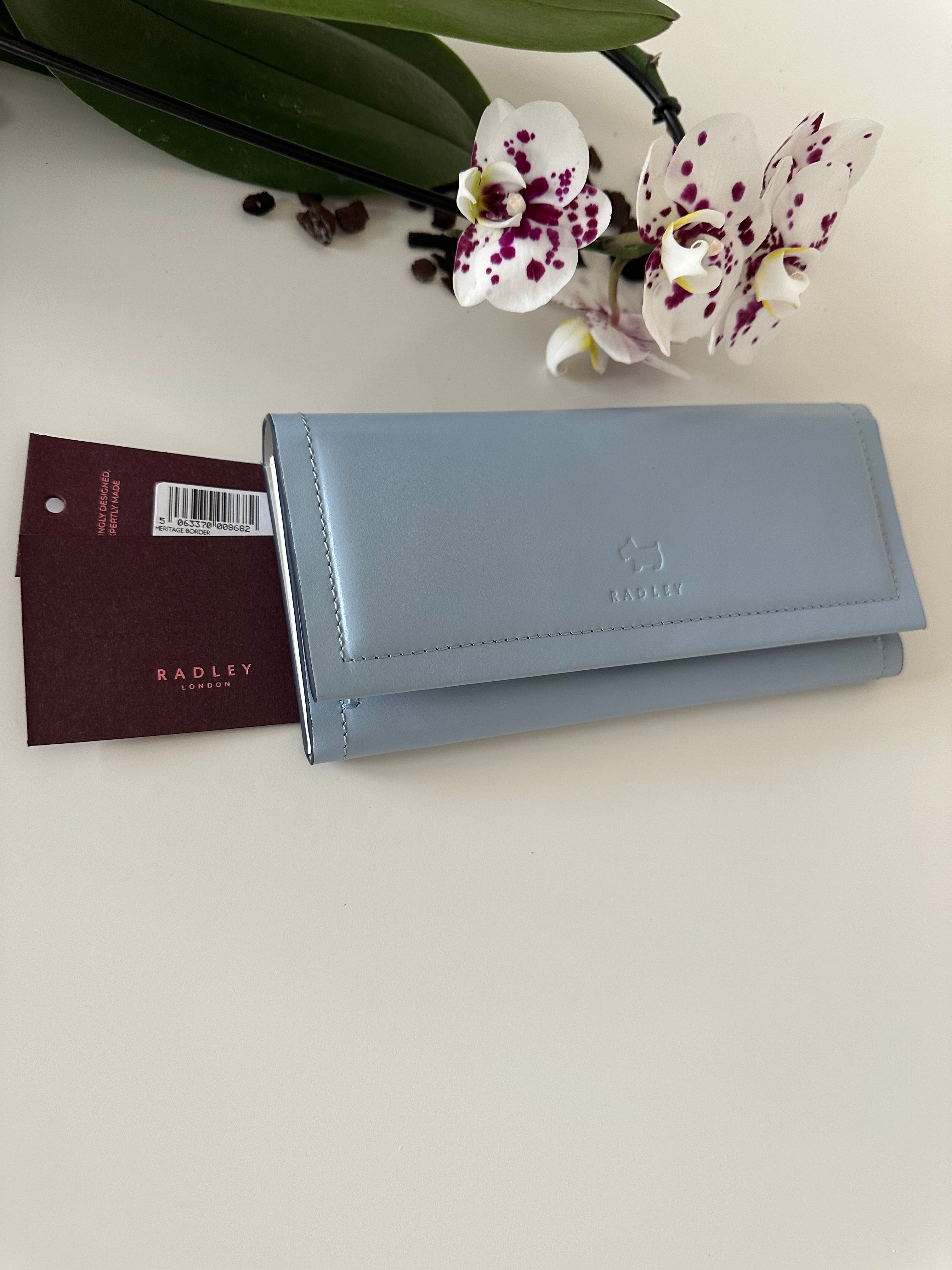 Radley Heritage Border Large Leather Light Blue