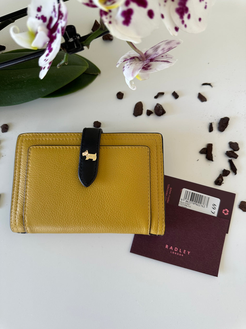 Radley Willis Street Colourblock Black & Mustard Medium Leather