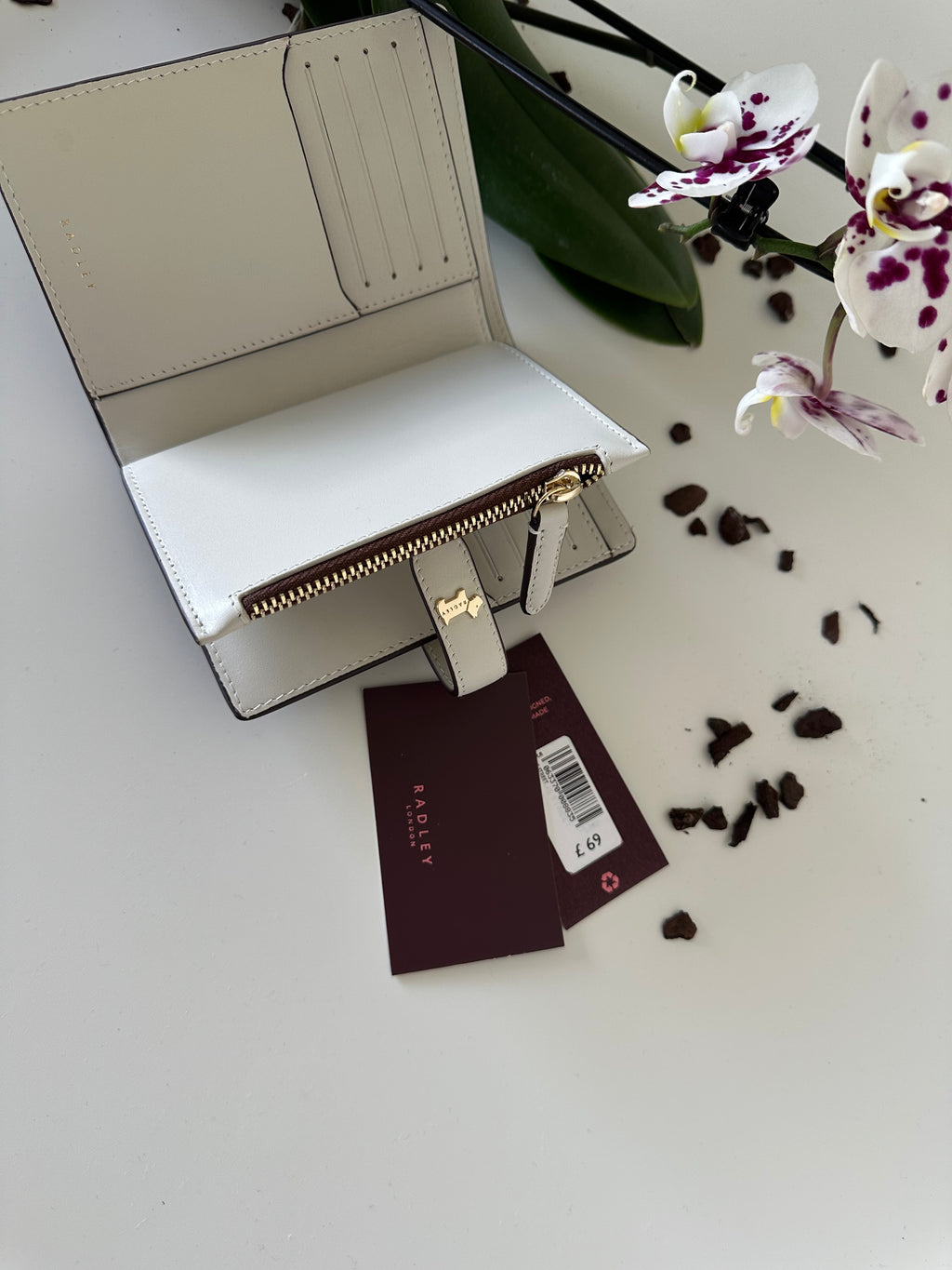 Radley Willis Street Medium Leather colourblock Brown&White