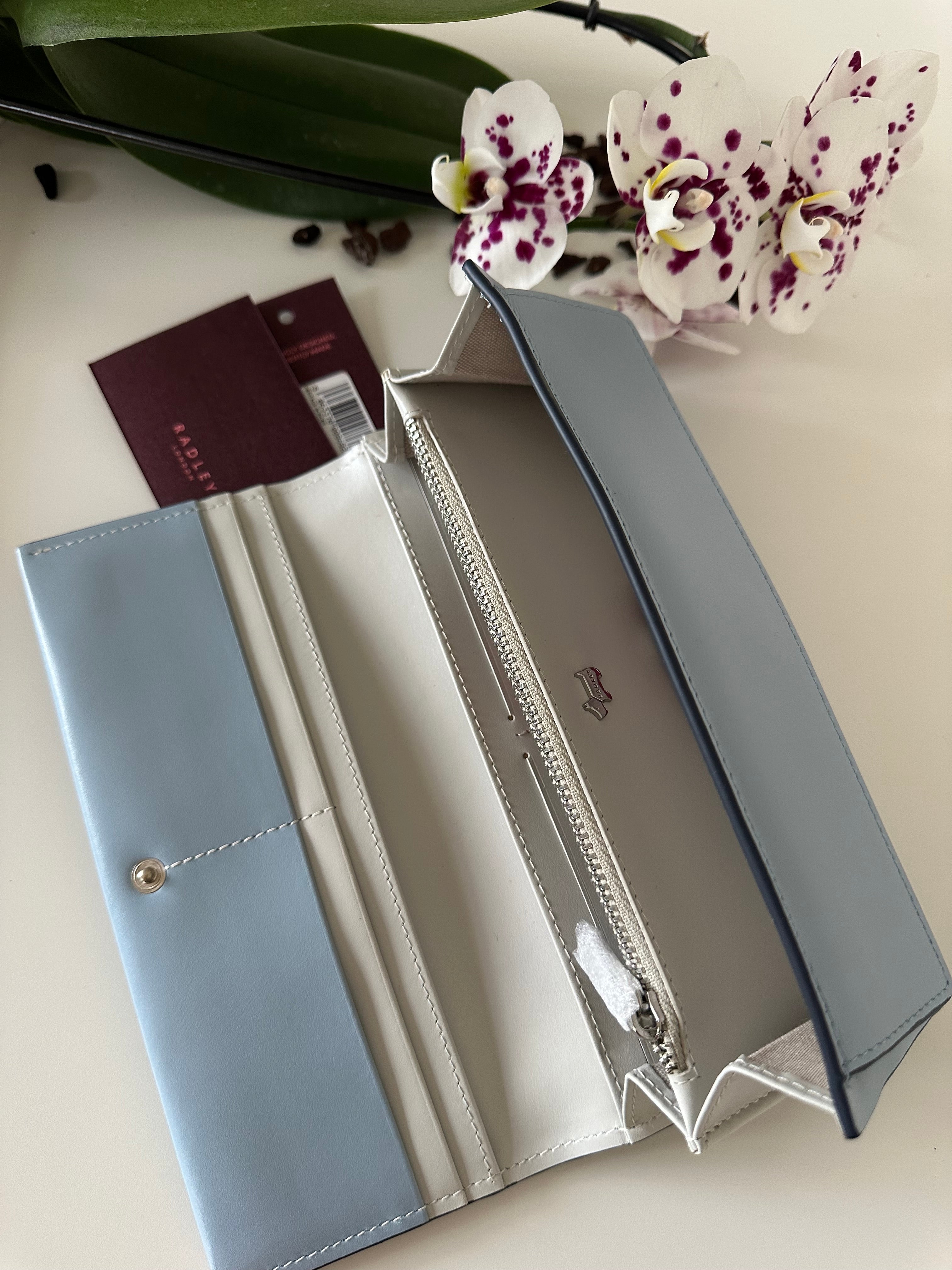 Radley Heritage Border Large Leather Light Blue