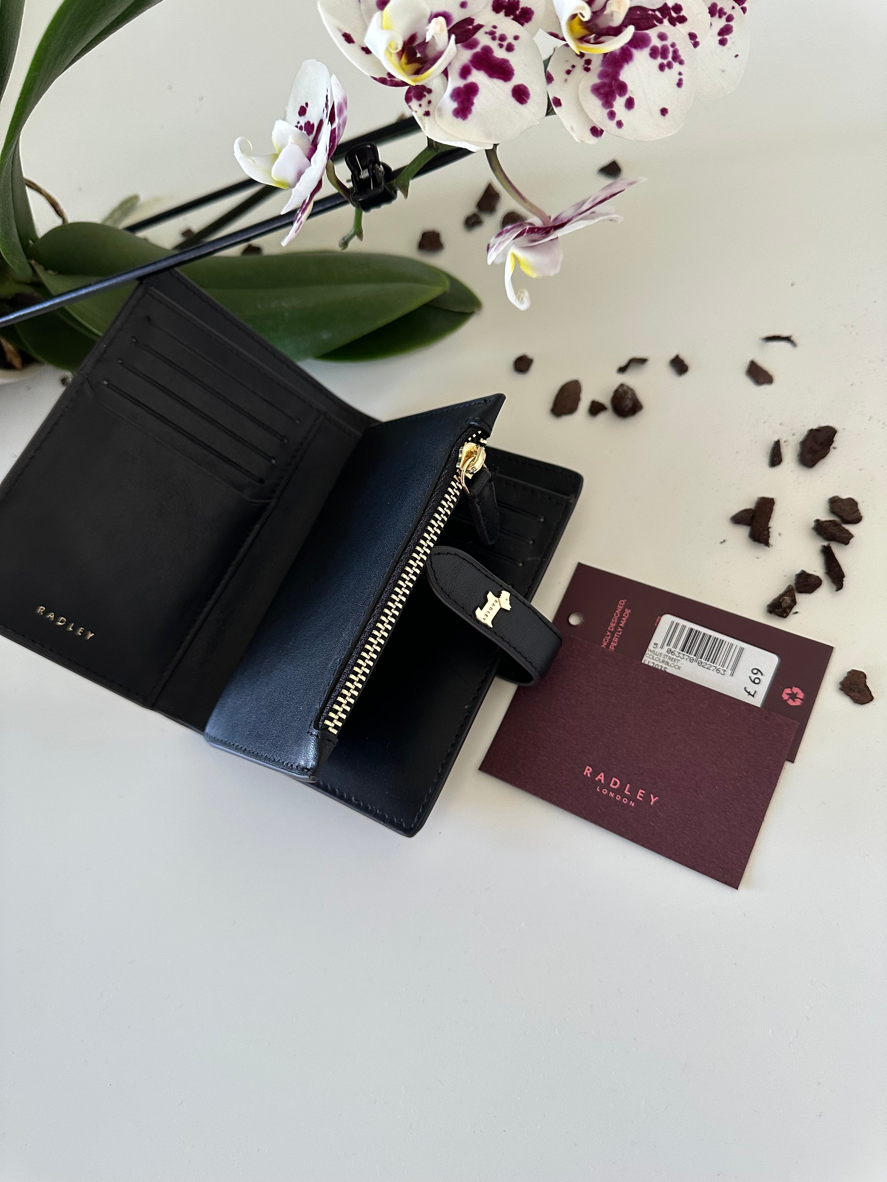 Radley Willis Street Colourblock Black & Mustard Medium Leather