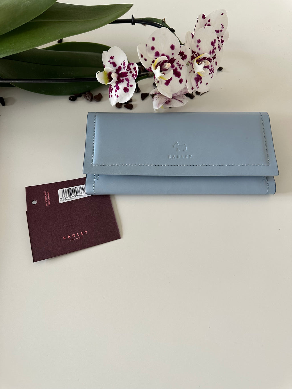Radley Heritage Border Large Leather Light Blue