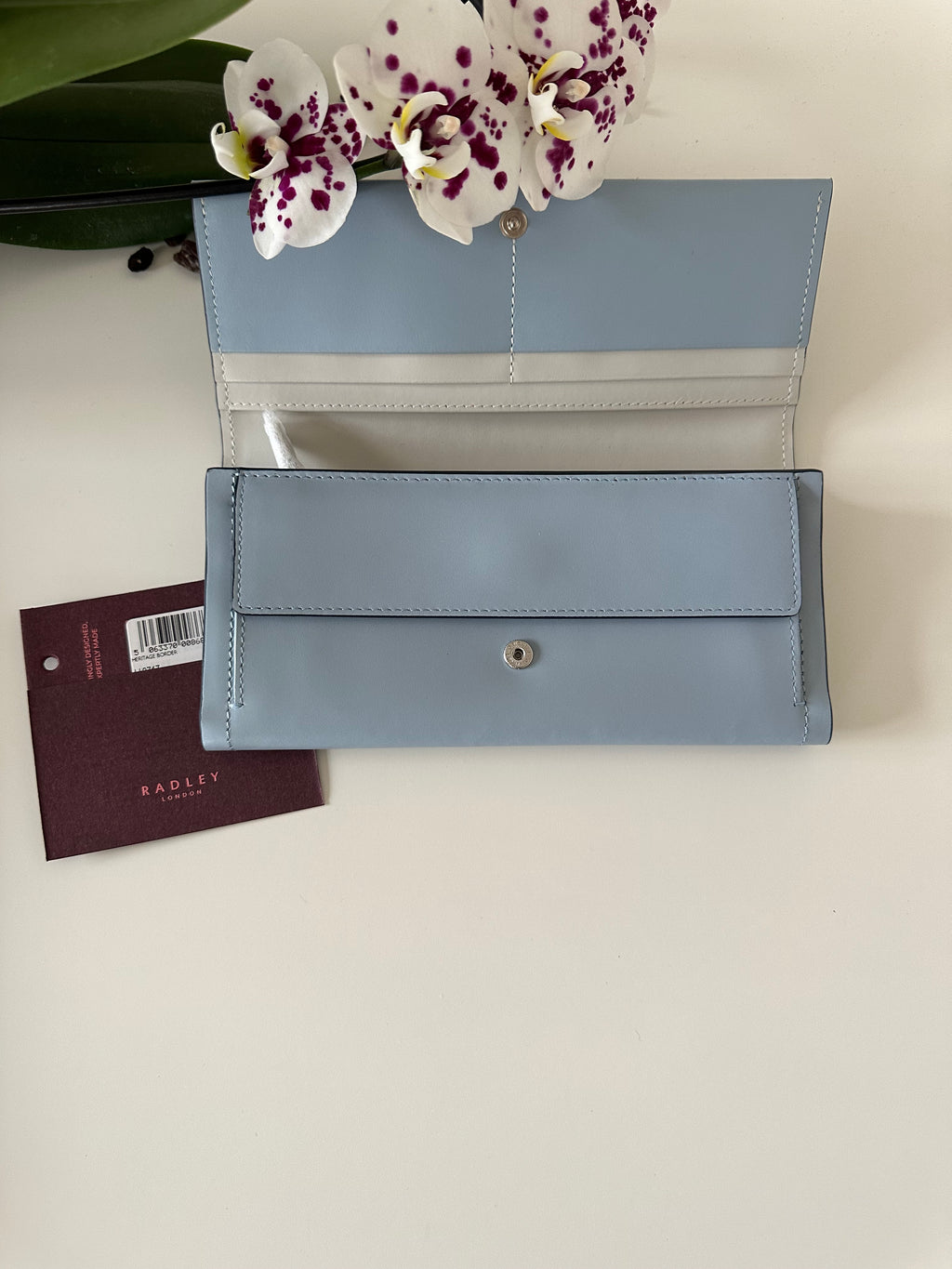 Radley Heritage Border Large Leather Light Blue