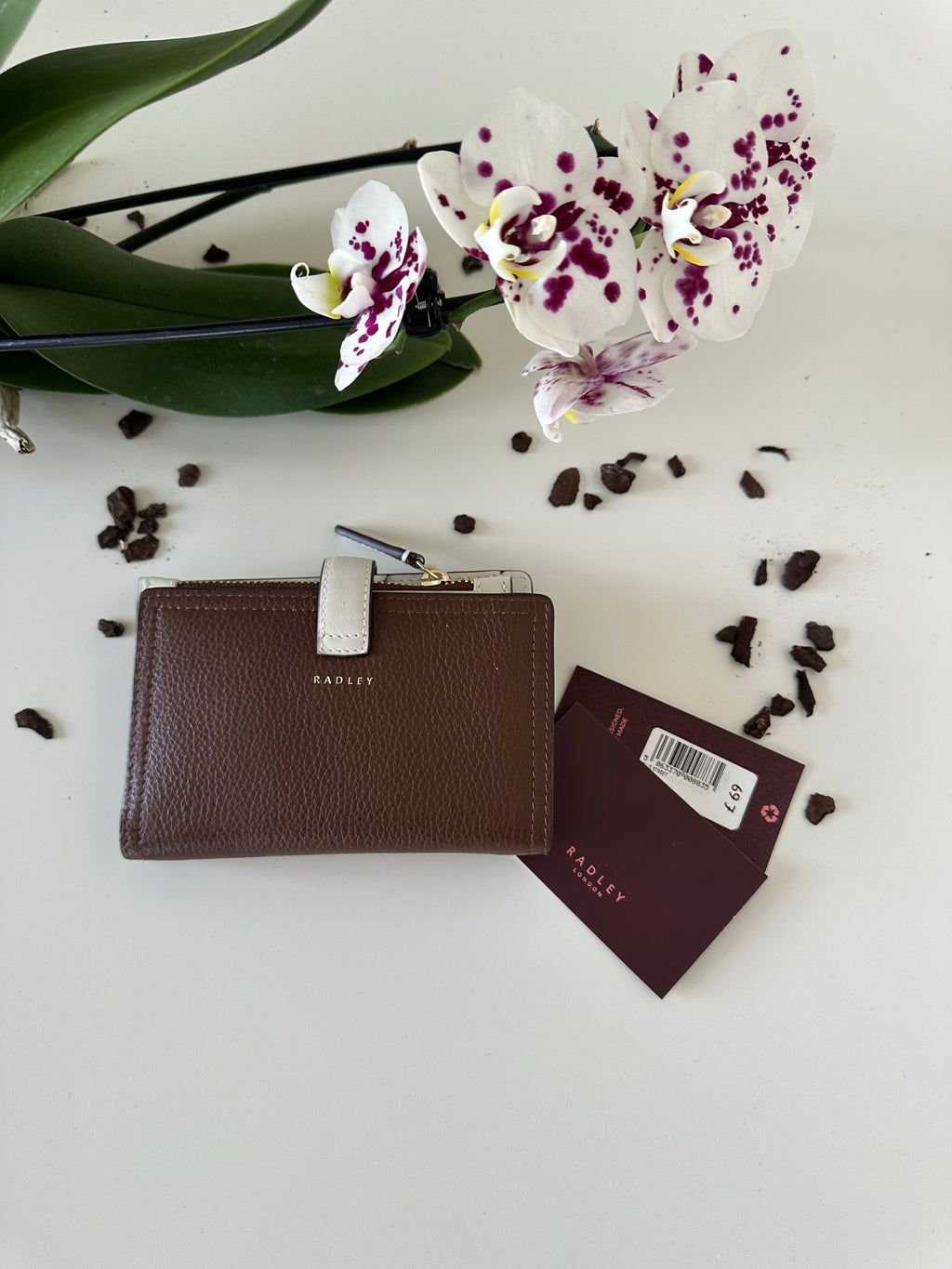 Radley Willis Street Medium Leather colourblock Brown&White