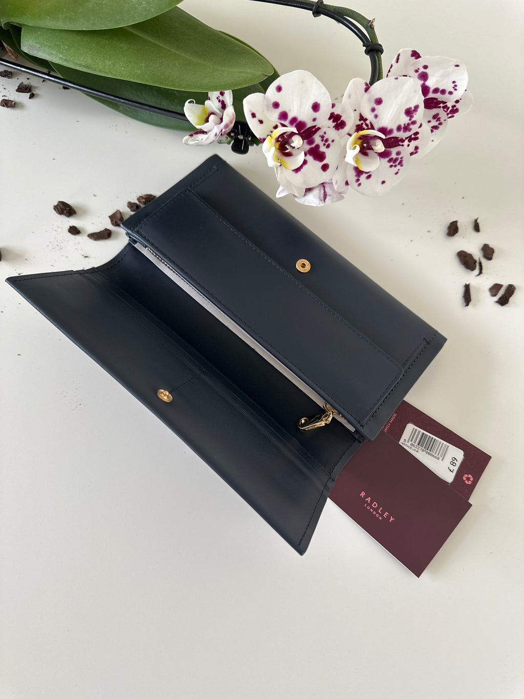 Radley Heritage Lane Large Navy Leather