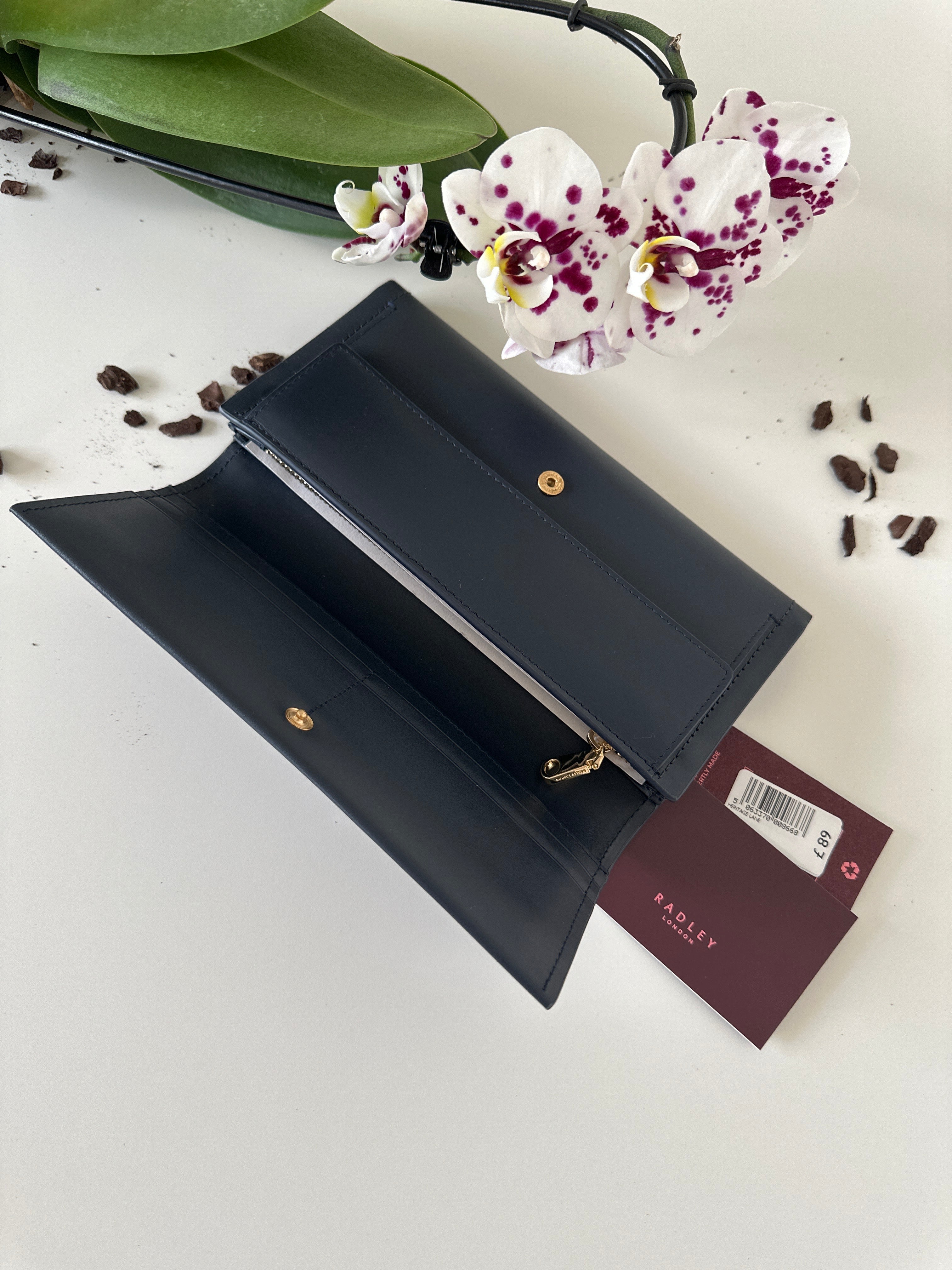 Radley Heritage Lane Large Navy Leather