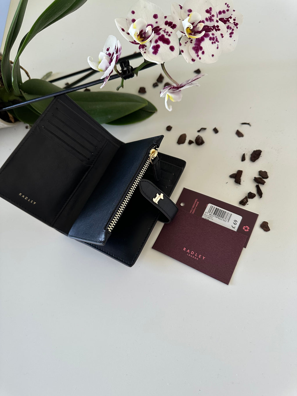 Radley Willis Street Colourblock Black & Mustard Medium Leather