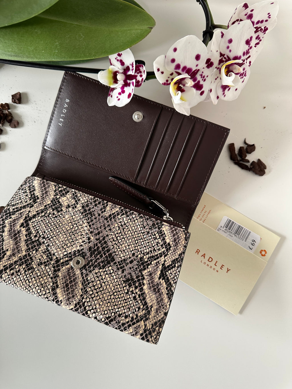 Radley London Oak Street Faux Snake Medium Flapover
