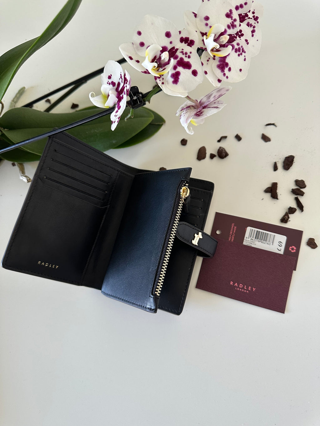 Radley Willis Street Colourblock Black & Mustard Medium Leather