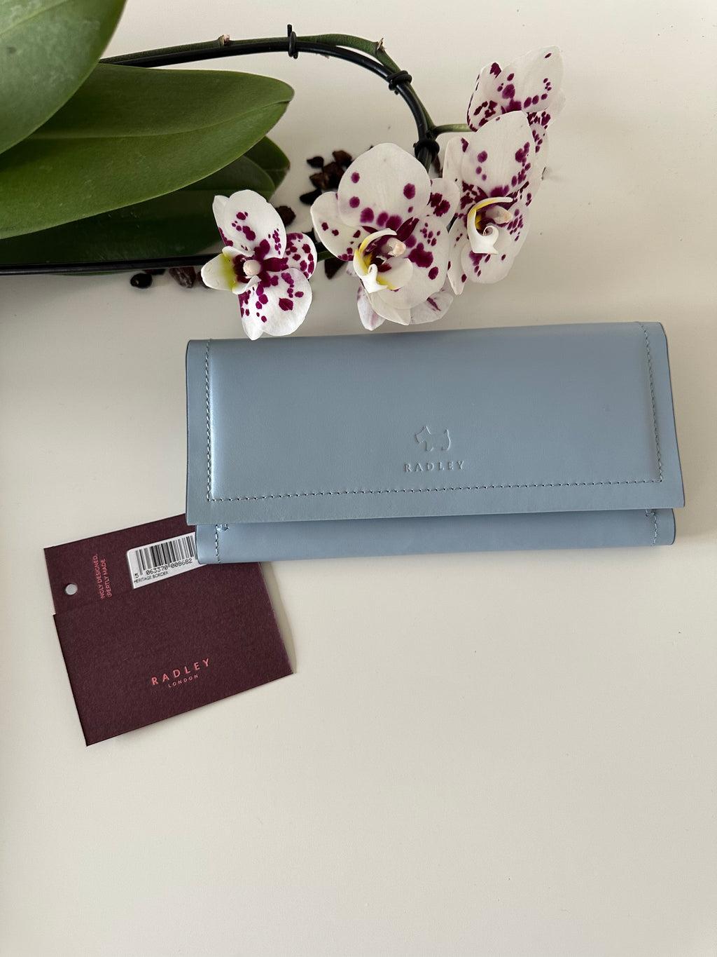 Radley Heritage Border Large Leather Light Blue
