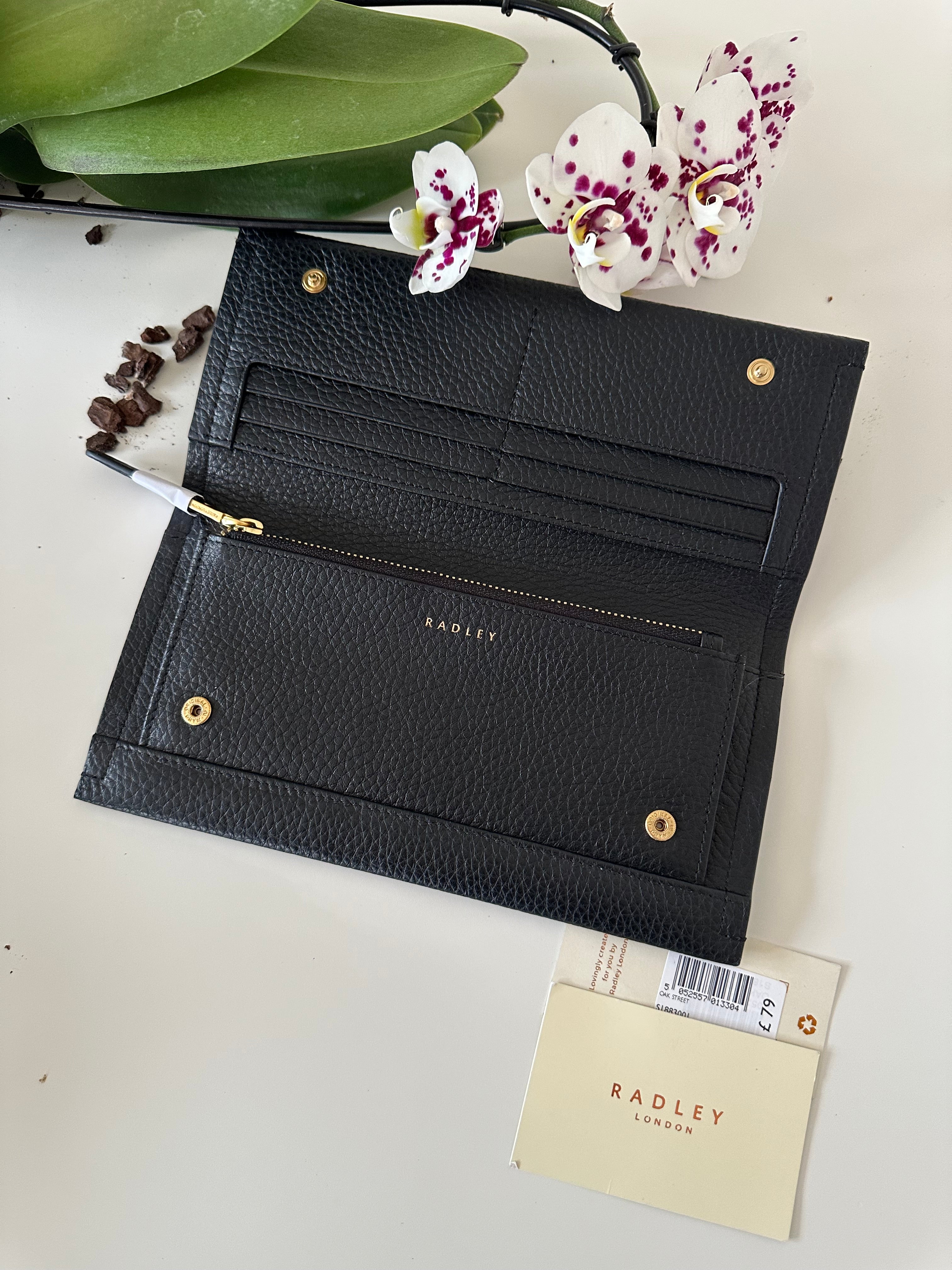 Radley Oak Street Large Flapover Purse Black