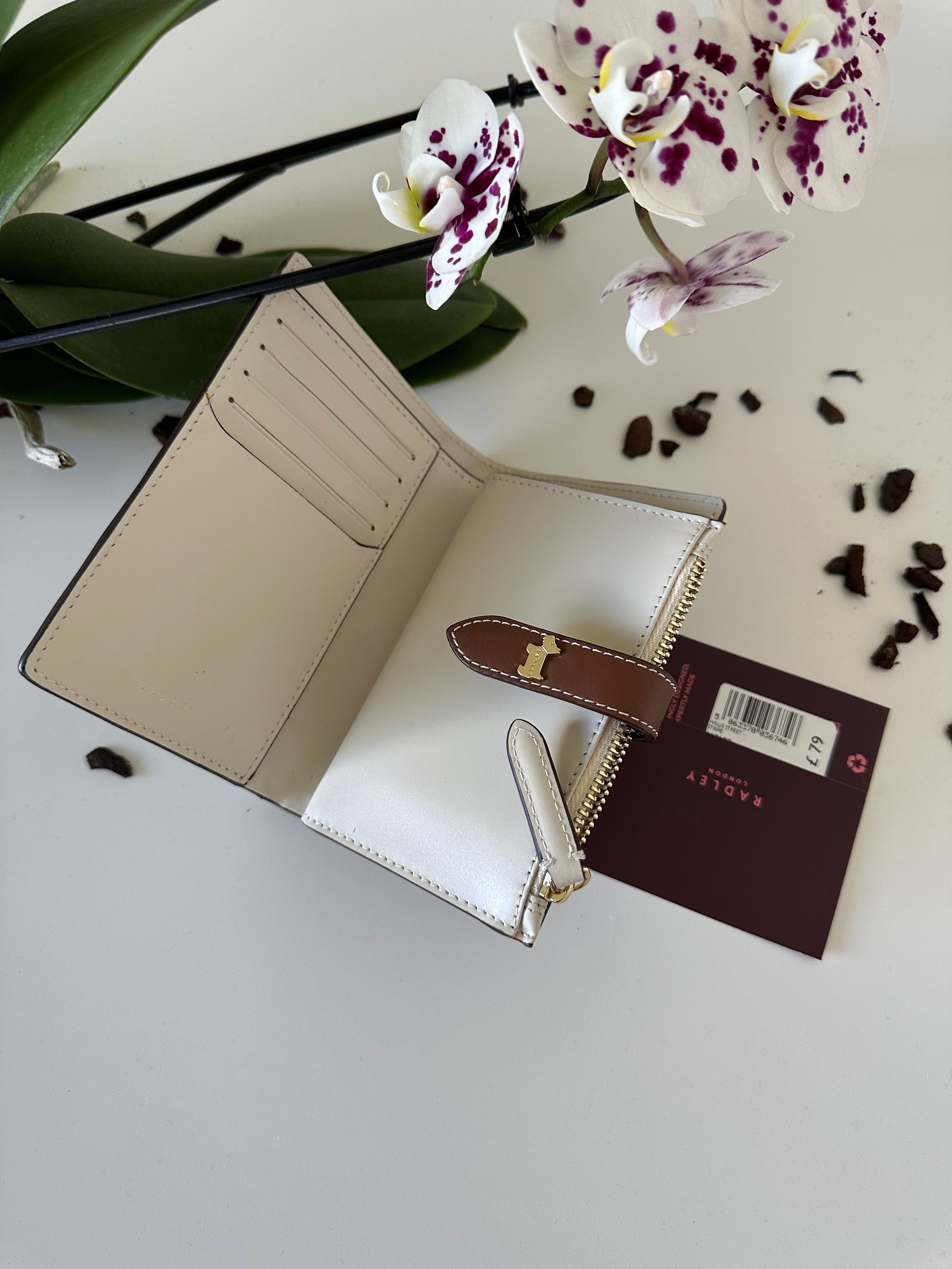 Radley Willis Street Stripe Medium Leather white&brown
