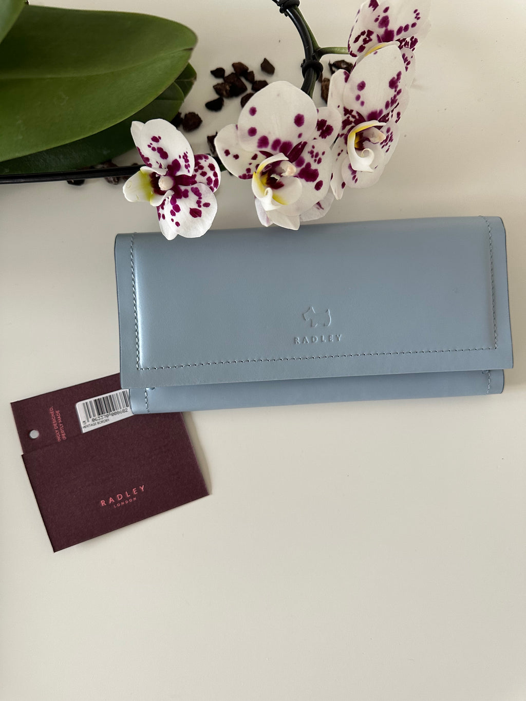 Radley Heritage Border Large Leather Light Blue
