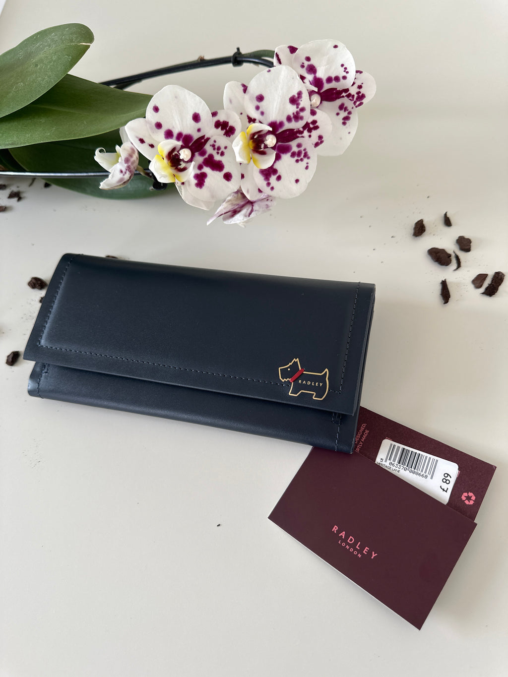 Radley Heritage Lane Large Navy Leather