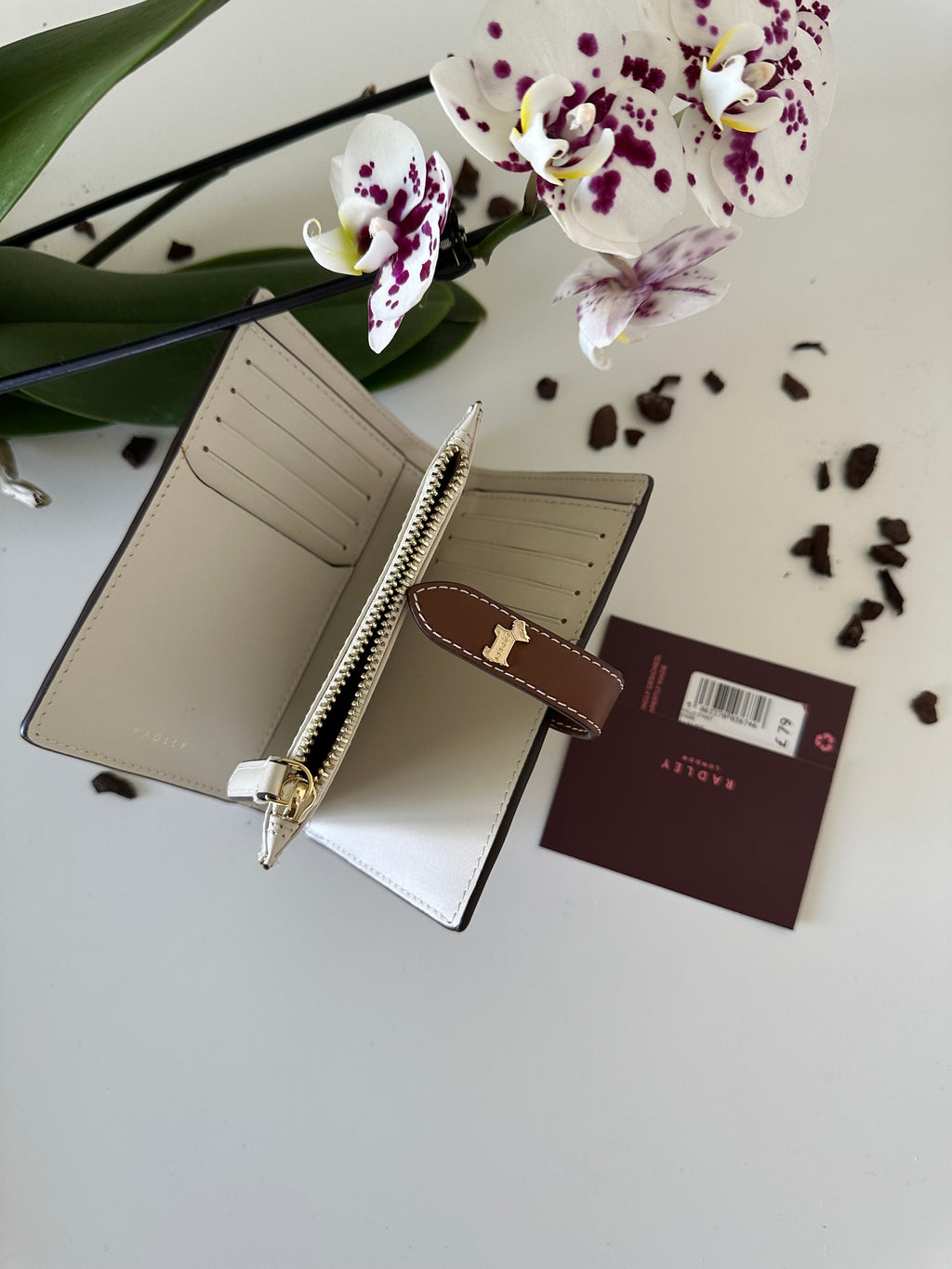 Radley Willis Street Stripe Medium Leather white&brown