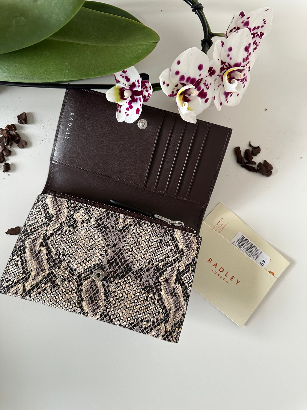 Radley London Oak Street Faux Snake Medium Flapover