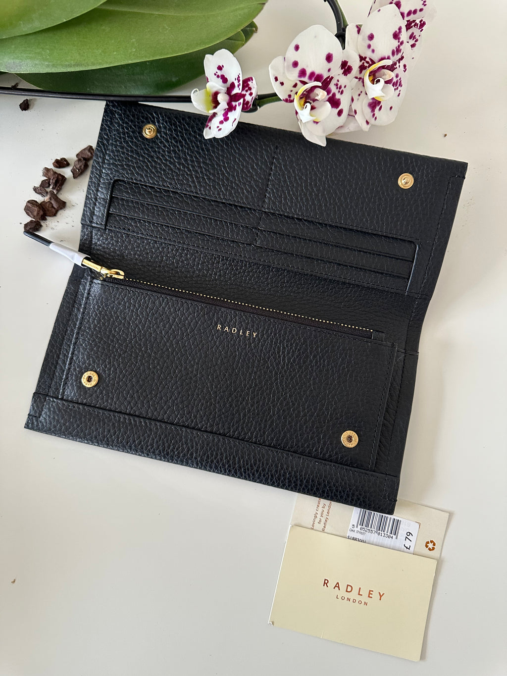Radley Oak Street Large Flapover Purse Black