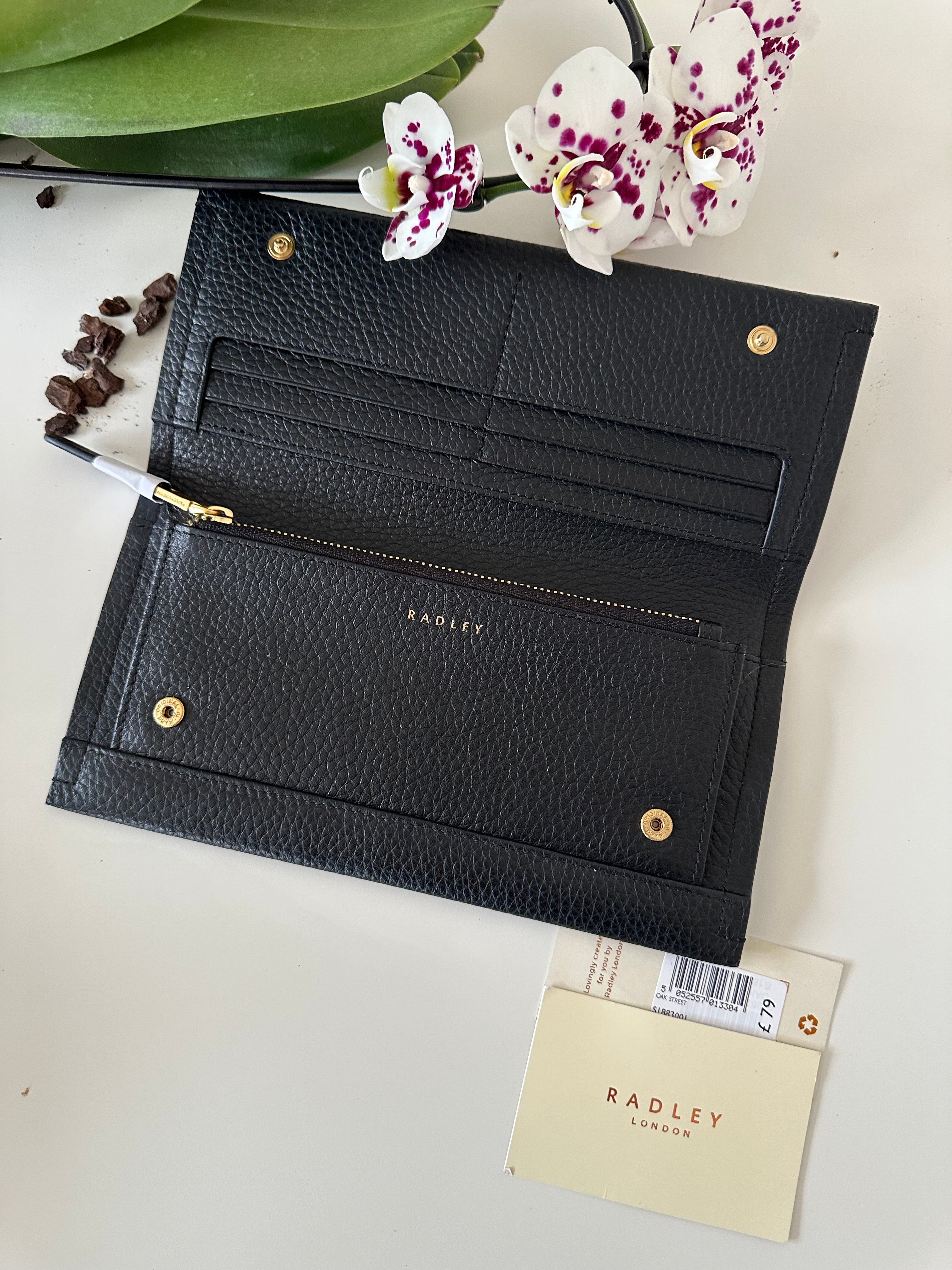 Radley Oak Street Large Flapover Purse Black