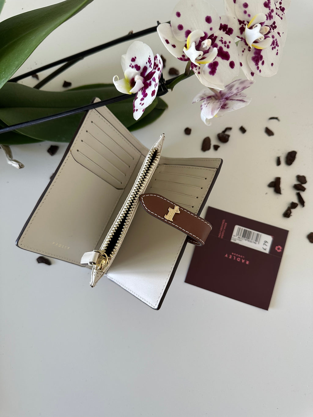 Radley Willis Street Stripe Medium Leather white&brown