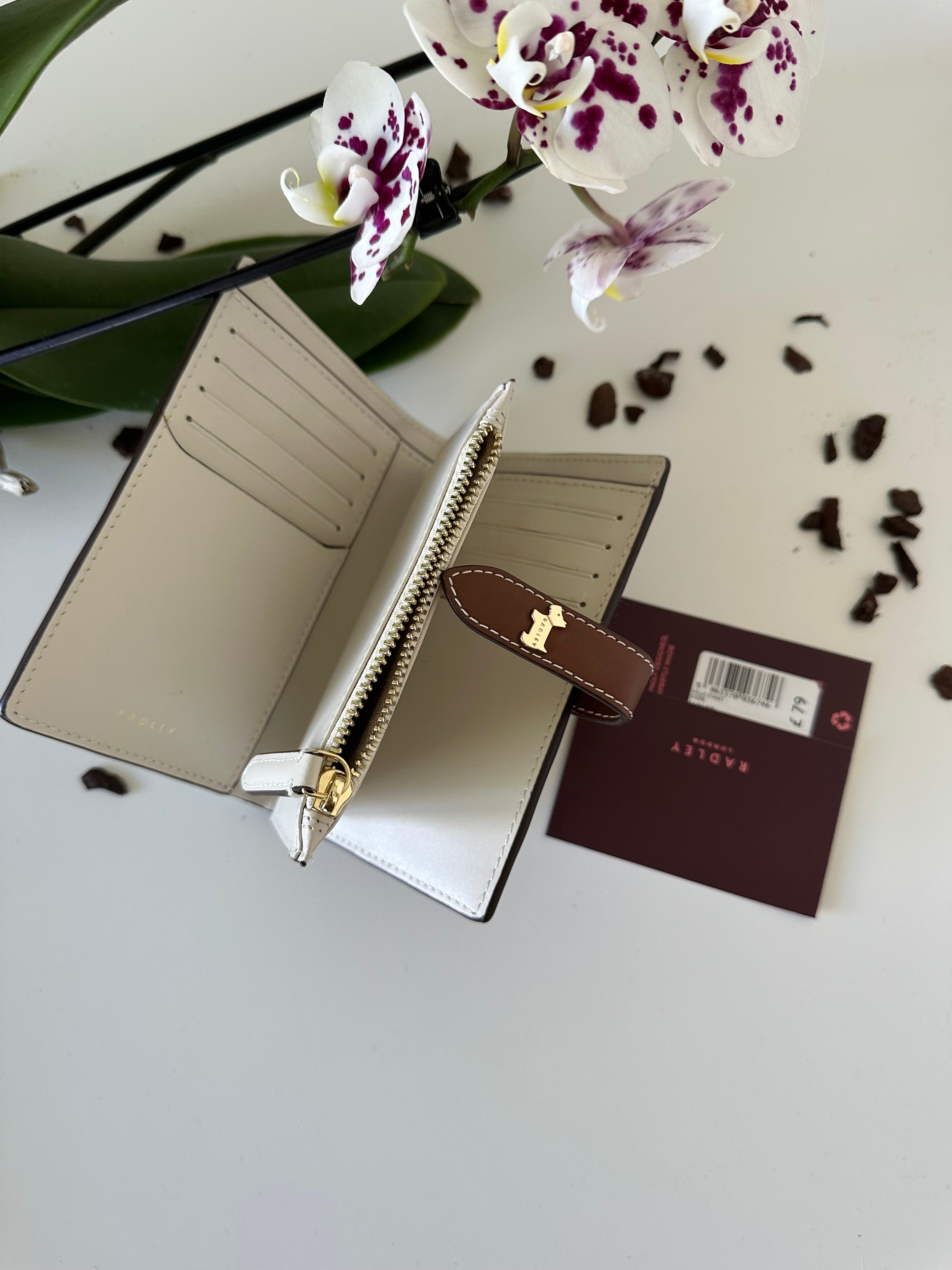 Radley Willis Street Stripe Medium Leather white&brown