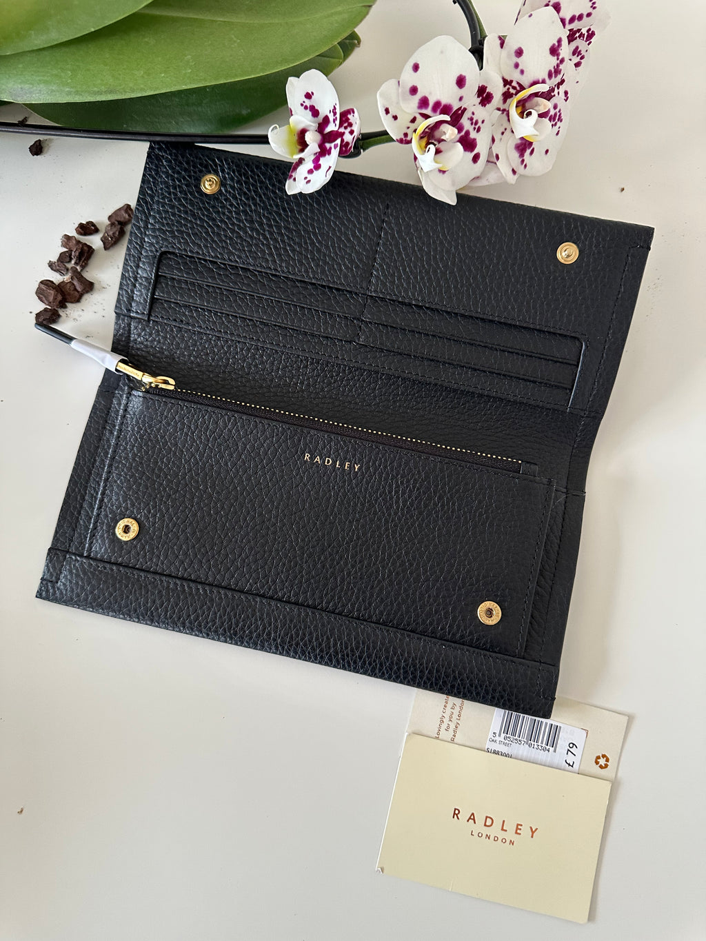 Radley Oak Street Large Flapover Purse Black