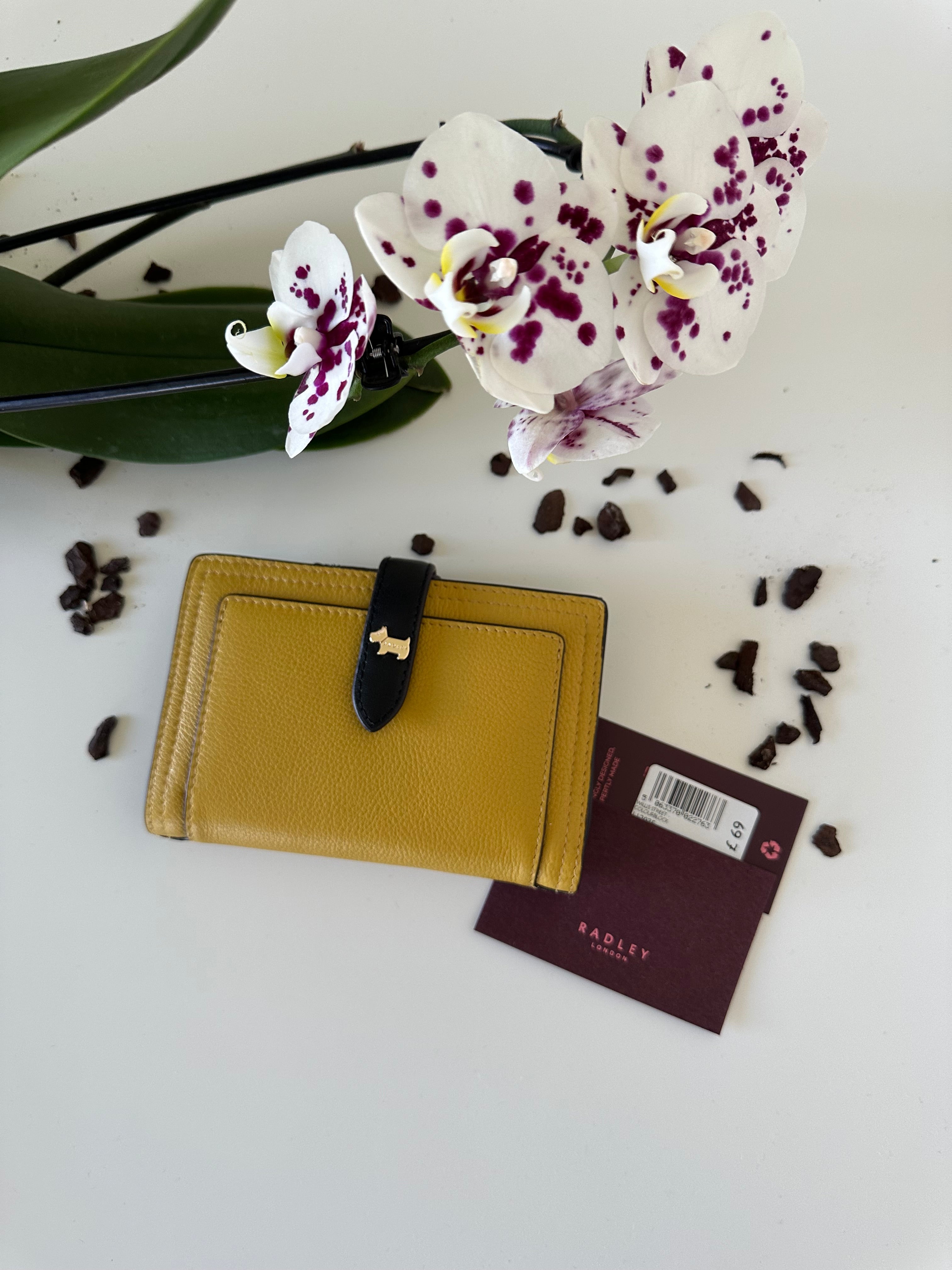Radley Willis Street Colourblock Black & Mustard Medium Leather