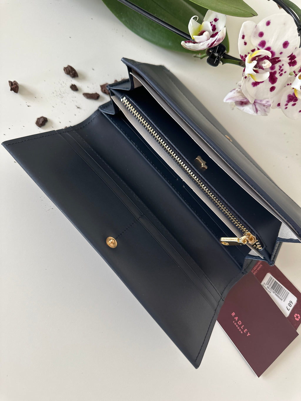Radley Heritage Lane Large Navy Leather