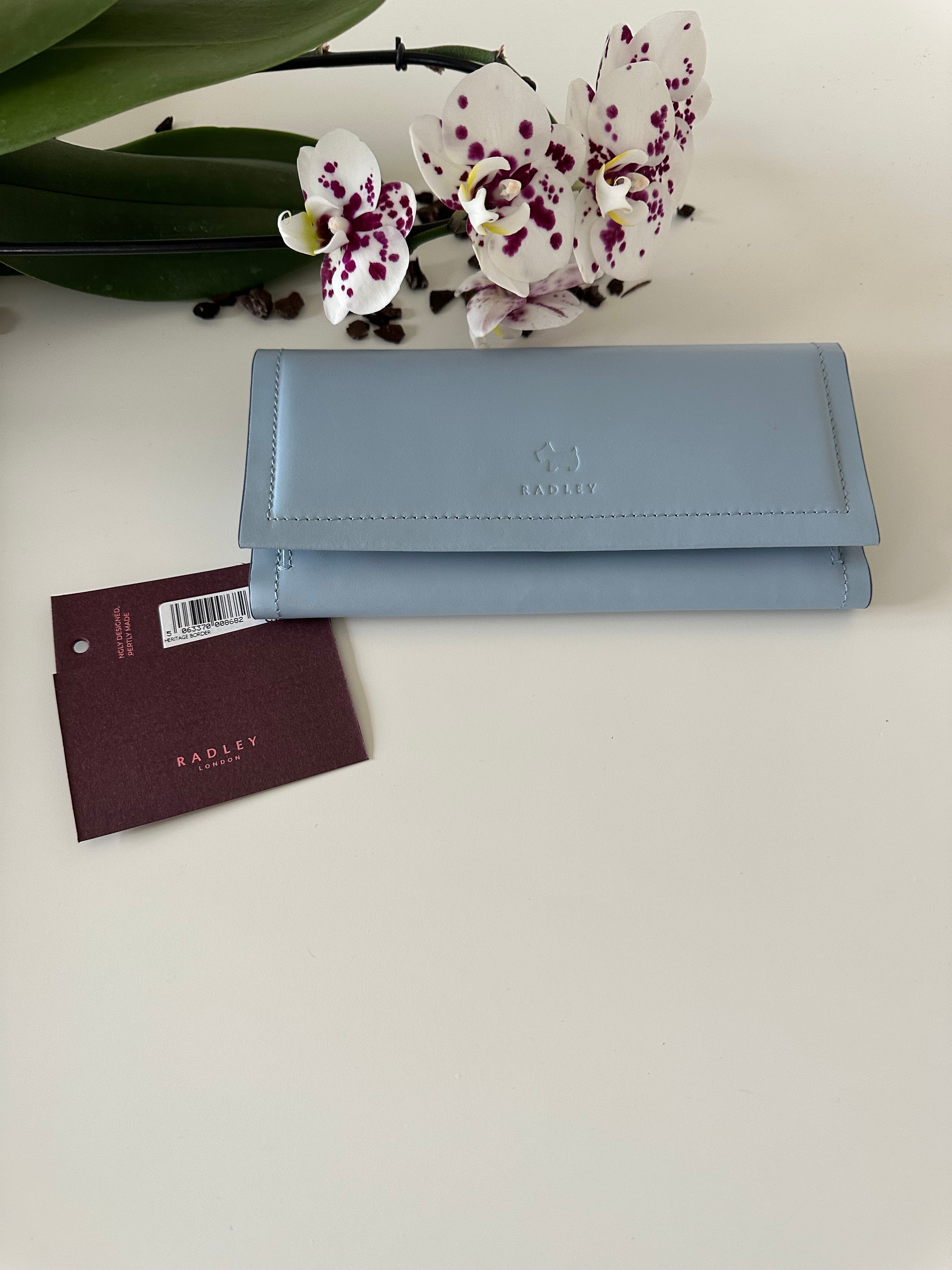 Radley Heritage Border Large Leather Light Blue