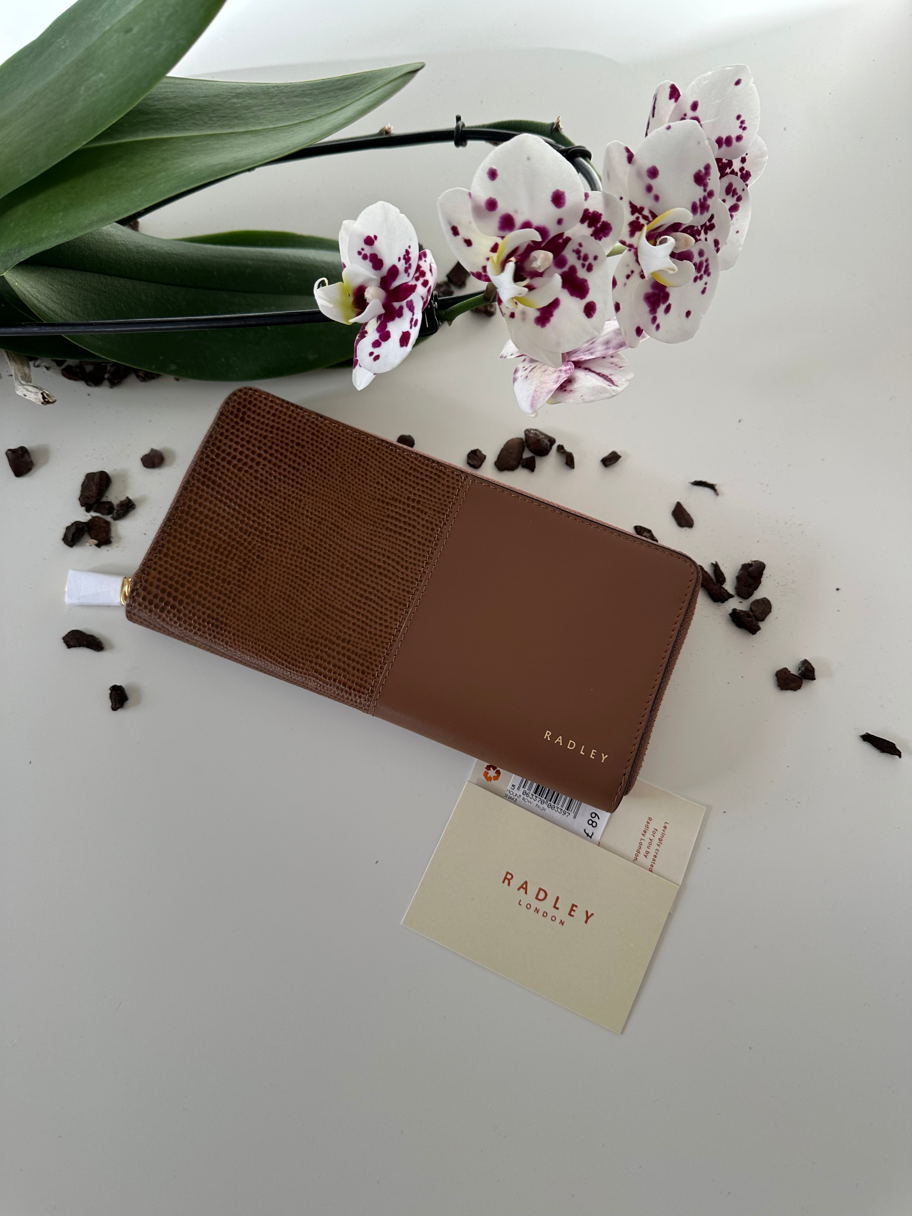 Radley Mount Row Faux snack Large Brown Leather