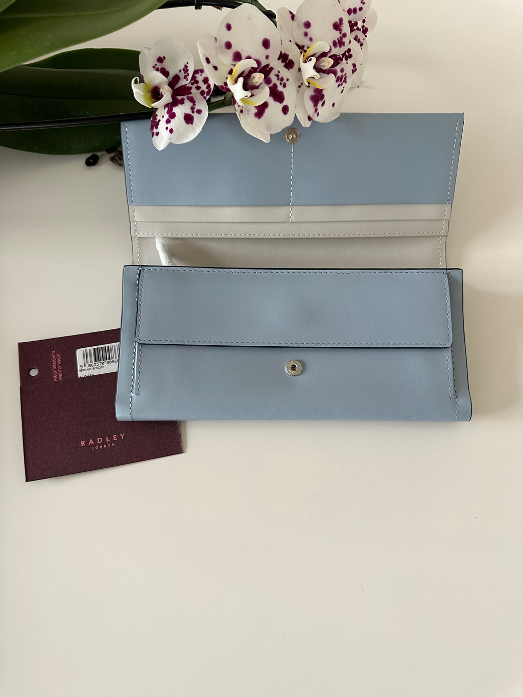 Radley Heritage Border Large Leather Light Blue